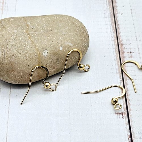 40 crochets d'oreilles acier inoxydable plaqué or
