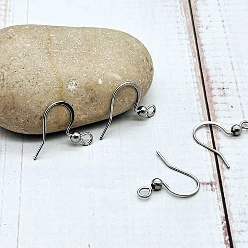 40 crochets d'oreilles acier inoxydable