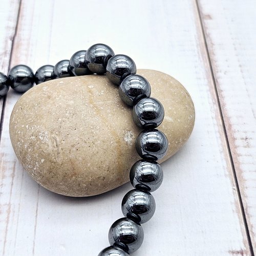 52 perles hématite non magnétique 8mm