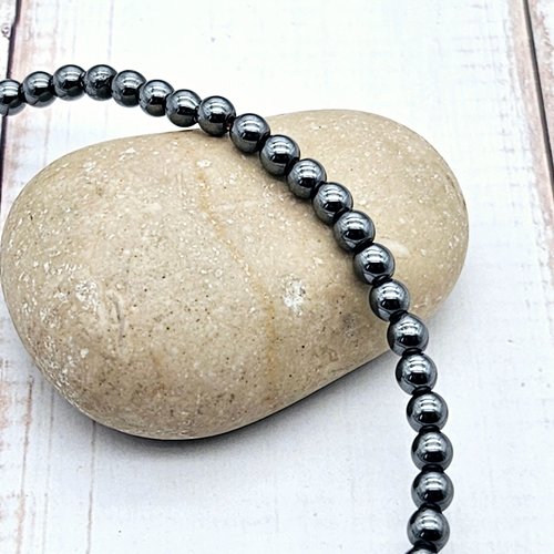 95 perles hématite non magnétique 4mm