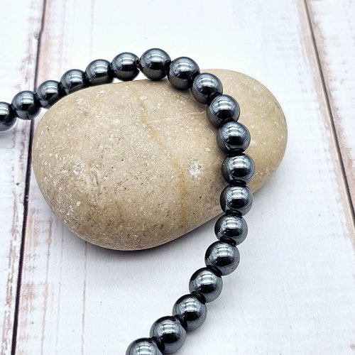 68 perles hématite non magnétique 6mm