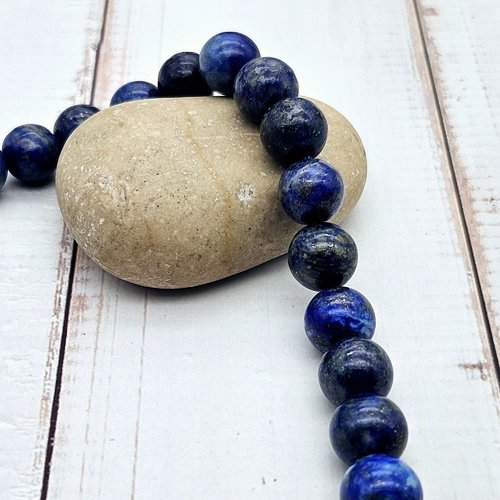 10 perles lapis lazuli 10mm