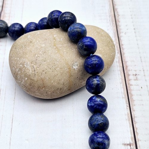 10 perles lapis lazuli 8mm
