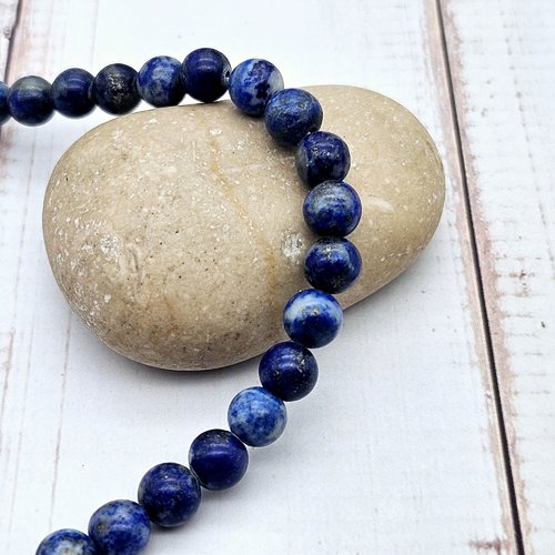 20 perles lapis lazuli 6mm