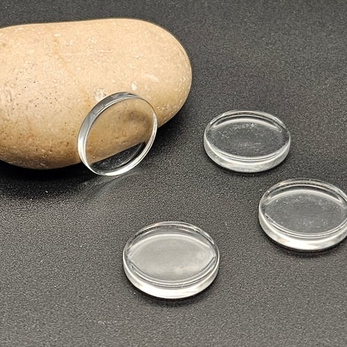 20 cabochons plats en verre 18mm