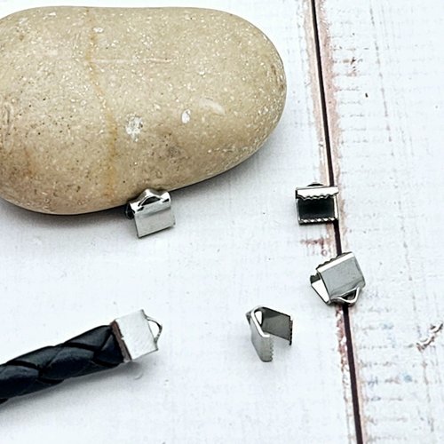 10 embouts fermoirs griffes 6mm acier inoxydable