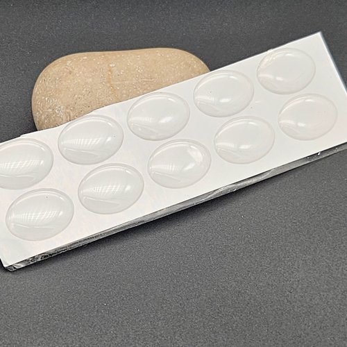 10 cabochons autocollants ovales 18x13 mm en résine époxy