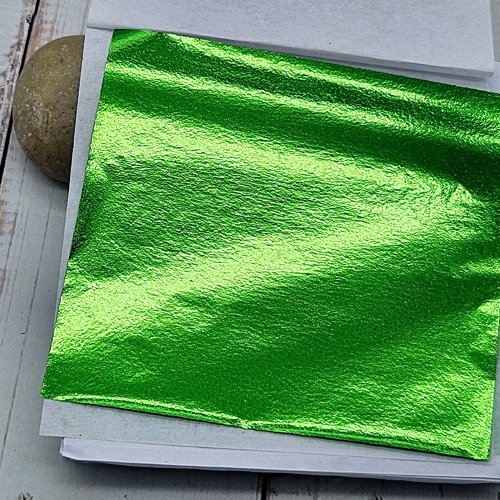 100 feuilles à dorer - couleur vert (8x8 cm)