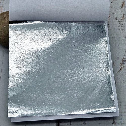 100 feuilles à dorer - couleur argent (8x8 cm)