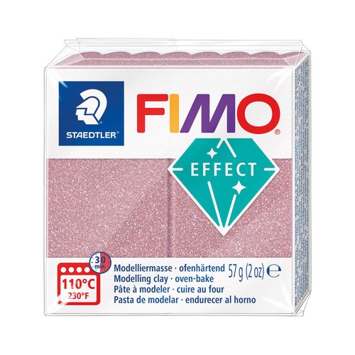 Pâte fimo effect pailleté 57g - or rose n 212