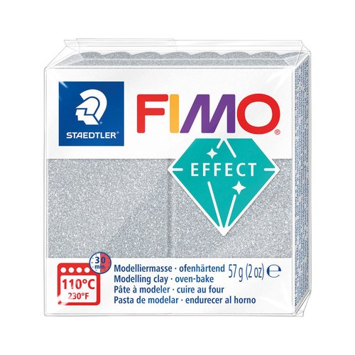 Pâte fimo effect pailleté 57g - argent n 812