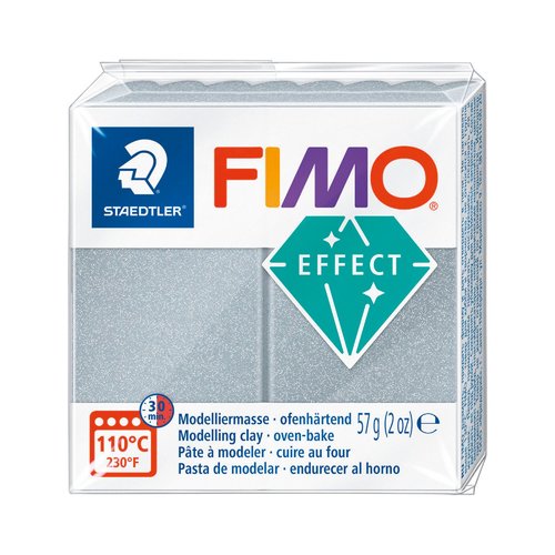 Pâte fimo effect métal 57g - argent n 81