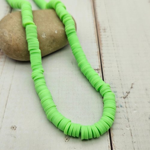 290 perles heishi citron vert 6mm