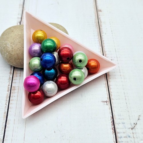 30 perles miracle multicolores 10mm