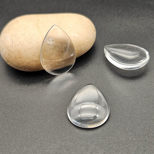 20 cabochons en verre goutte 25x18mm