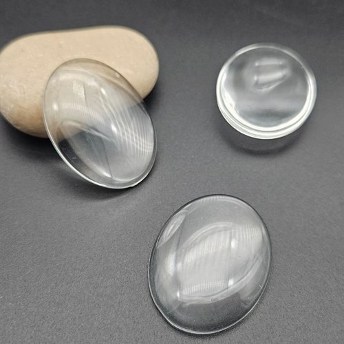 10 cabochons en verre forme ovale 40x30mm