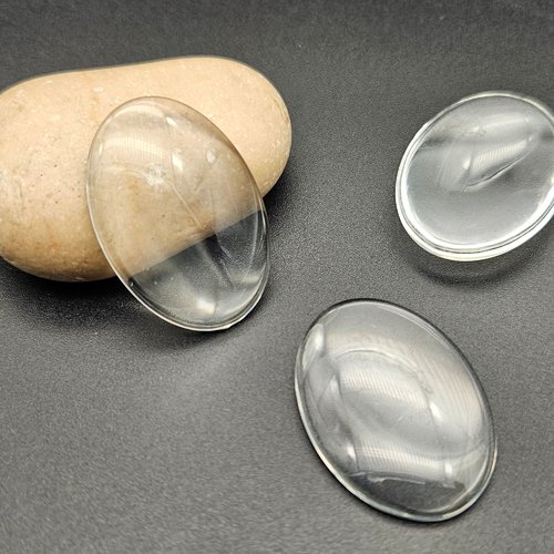 10 cabochons en verre forme ovale 35x25mm