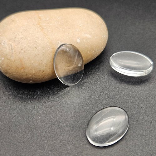 20 cabochons en verre forme ovale 18x13mm