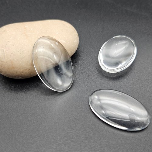 10 cabochons en verre forme ovale 30x20mm