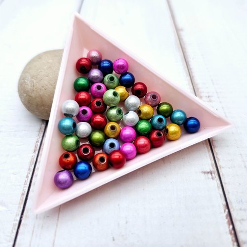 100 perles miracle multicolores 6mm