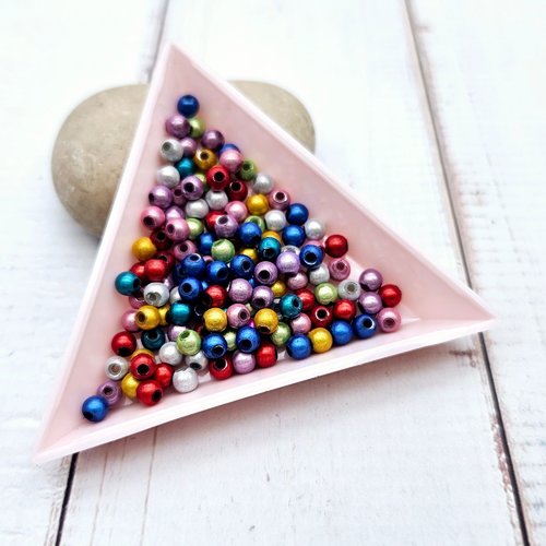 200 perles miracle multicolores 4mm