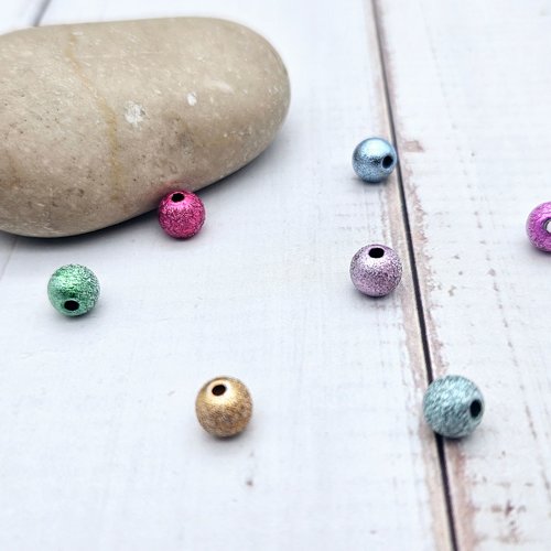 100 perles stardust multicolores 6mm