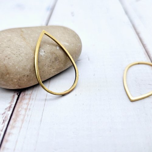 10 connecteurs gouttes minimalistes acier inoxydable doré