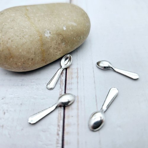 50 miniatures cuillères argentées – accessoires miniatures créations diy
