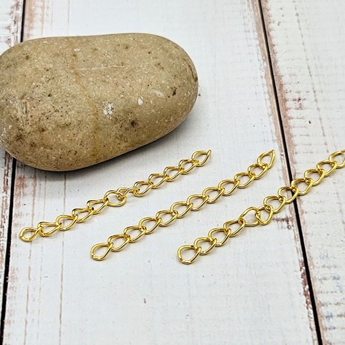 100 chaînettes d'extension maille courbée couleur or