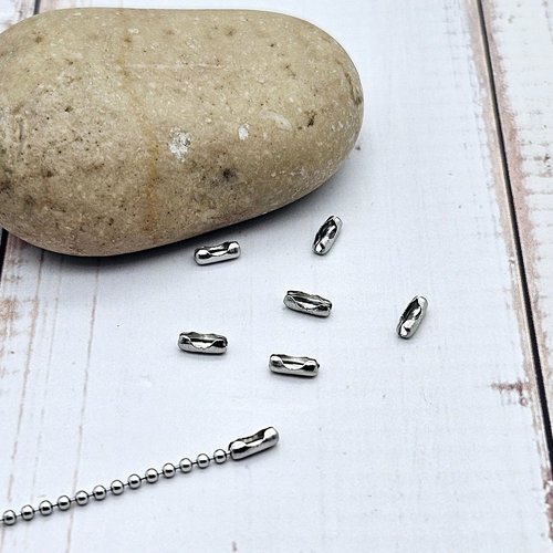 100 fermoirs connecteurs chaîne à billes 1,5mm