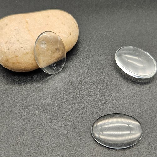 10 cabochons en verre 25x18mm