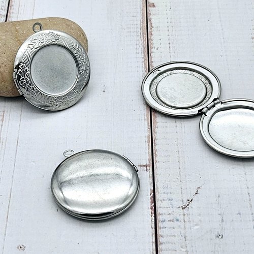 3 médaillons photo plateau cabochon 20mm acier inoxydable