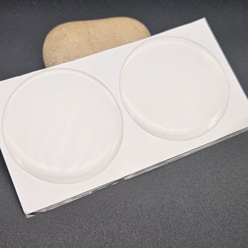 2 cabochons autocollants 50mm pour créations avec cabochons