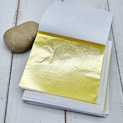 100 feuilles à dorer - imitation or (8x8 cm)