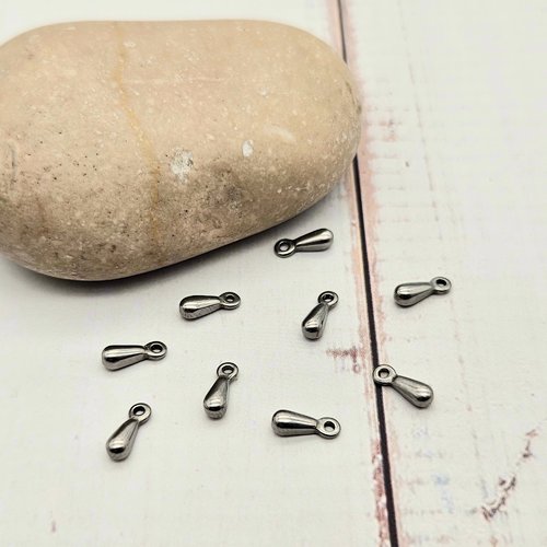 20 breloques gouttes acier inoxydable