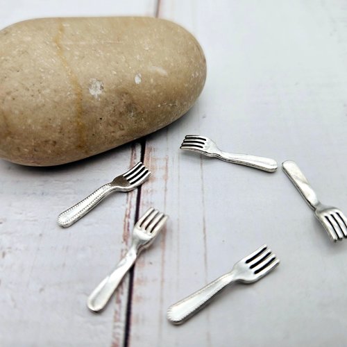 50 miniatures fourchettes argentées – accessoires miniatures créations diy