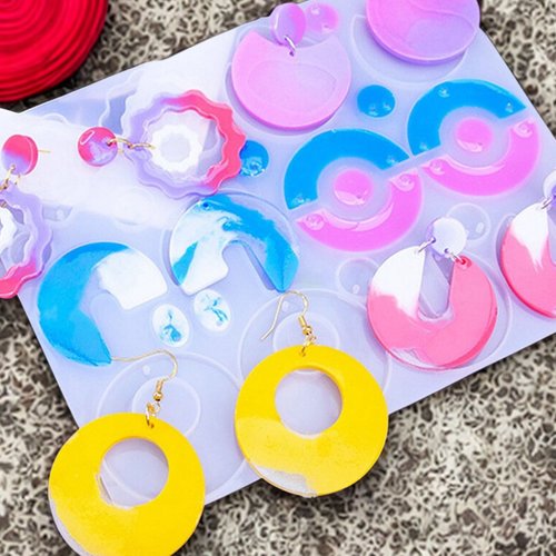 Moule en silicone 27 empreintes pendentifs irréguliers – spécial résine uv, époxy ou fimo