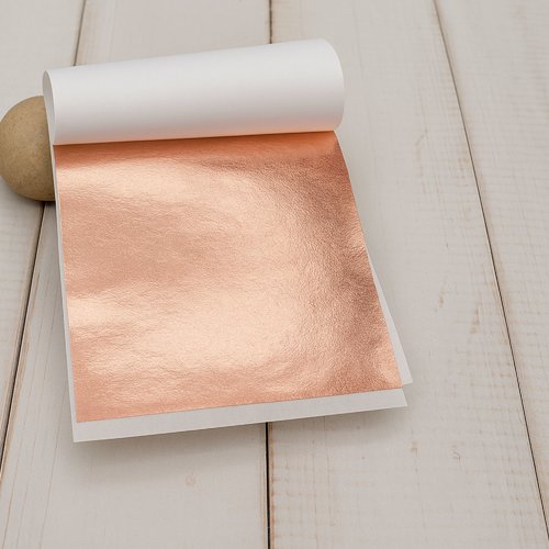 100 feuilles à dorer - imitation or rose (8x8 cm)