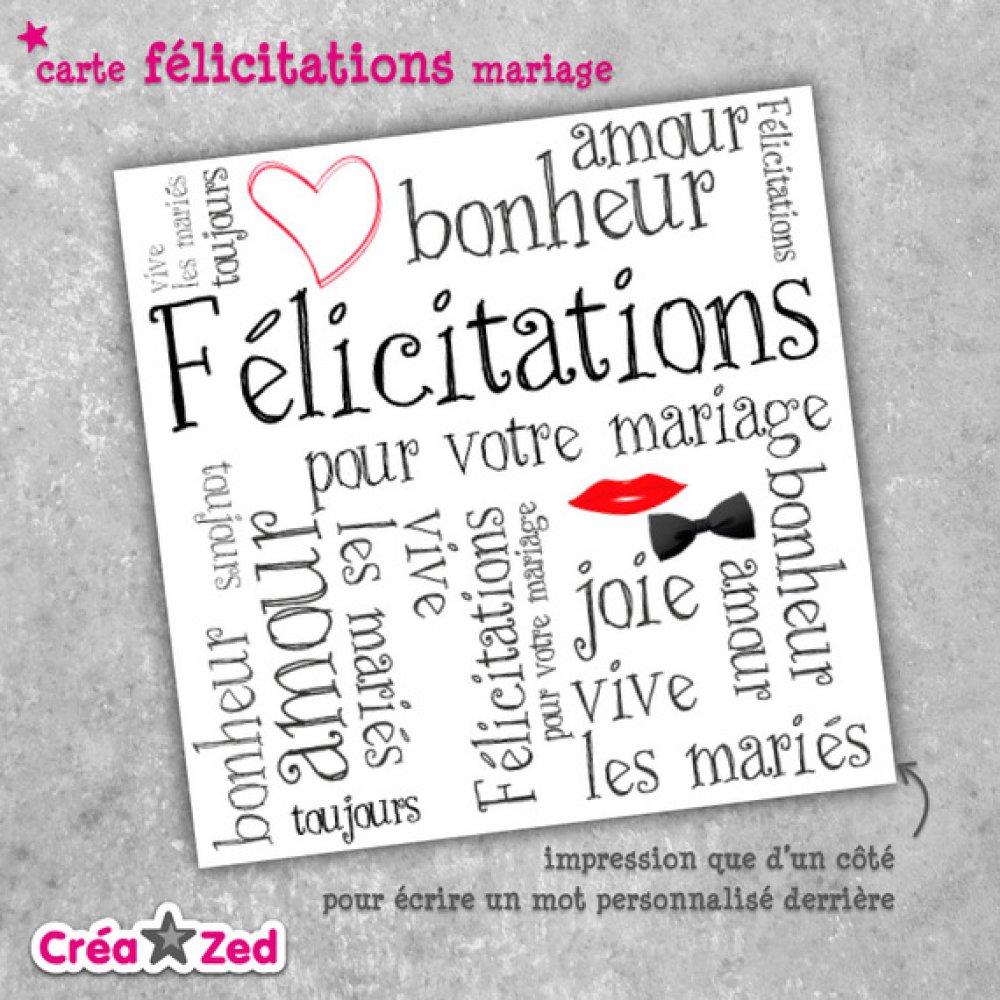 A Imprimer Chez Vous Carte De Felicitations Mariage Nœud Papillon Bouche Originale Classique Et Gay Un Grand Marche