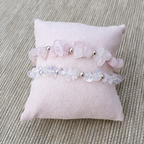 Bracelets élastiques en perles de quartz