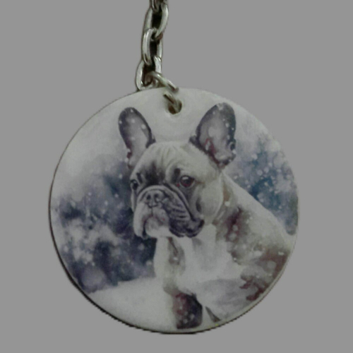 Porte clé chien - bouledogue français - acrylique ou en bois