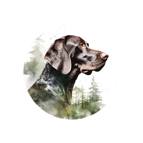 Porte clé chien - braque allemand - acrylique ou en bois
