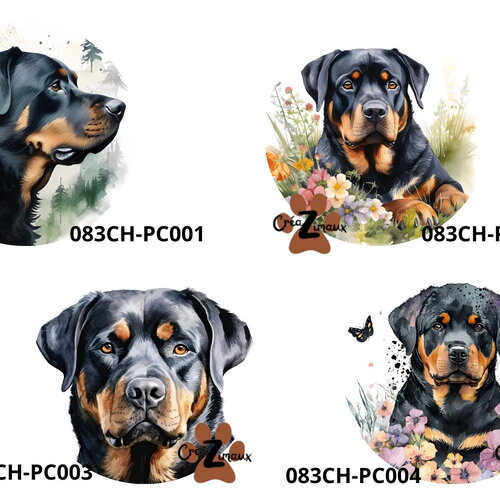 Porte clé chien - rottweiler - acrylique ou en bois