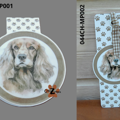 Marque page standard ou magnétique - chien - cocker