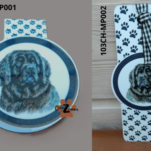 Marque page standard ou magnétique - chien - terre neuve