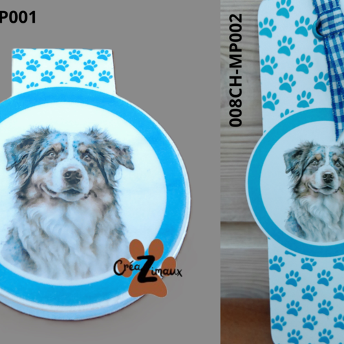 Marque page standard ou magnétique - chien - berger australien