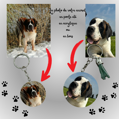 Porte clé personnalisable avec votre animal préféré (chien, chat...)