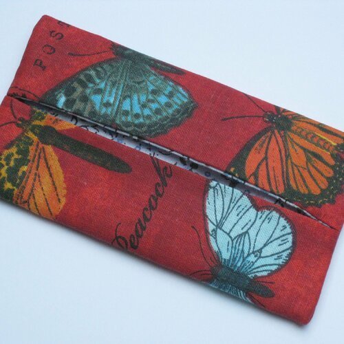 Étui pochette à mouchoirs papillons