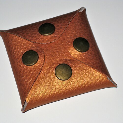 Porte monnaie en simili cuir cuivre