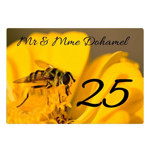 Plaque maison numero à personnaliser aluminium porte provence miel abeille vintage french
